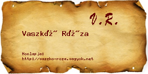 Vaszkó Róza névjegykártya